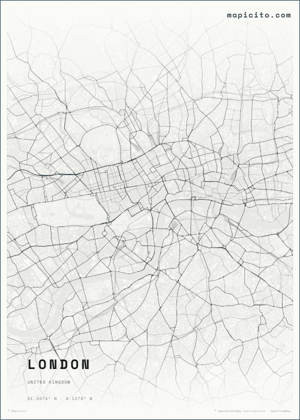 Personalized London map poster used to begin a two-city relationship story
